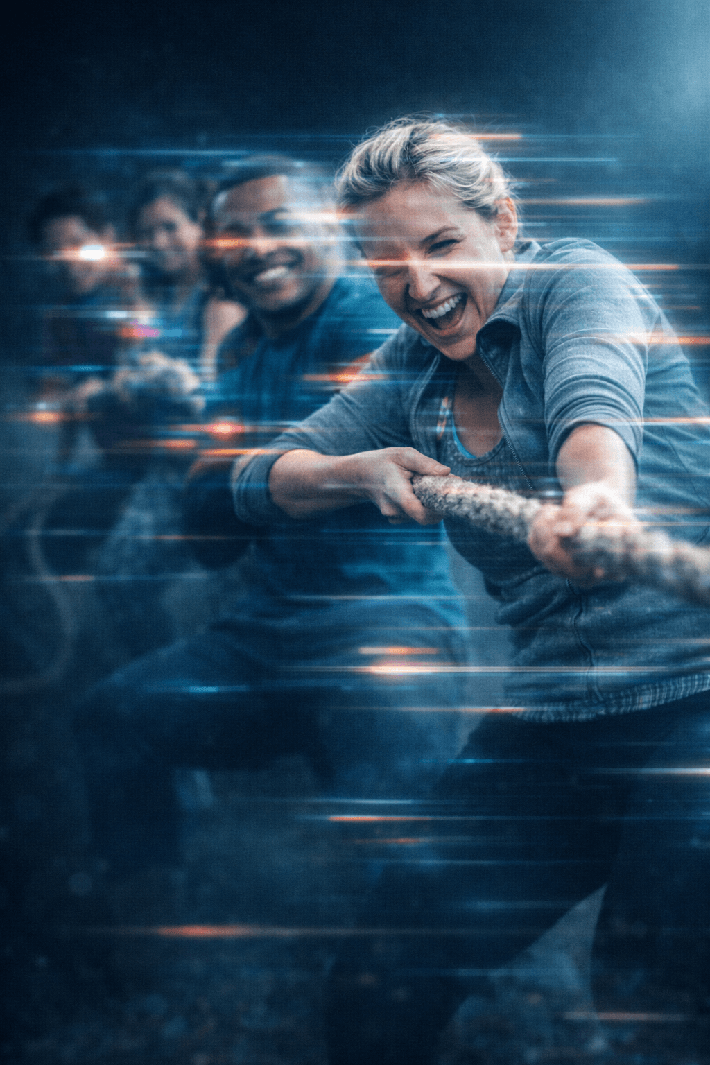 KodeNerds team tug-of-war — collaborative AI-first development
